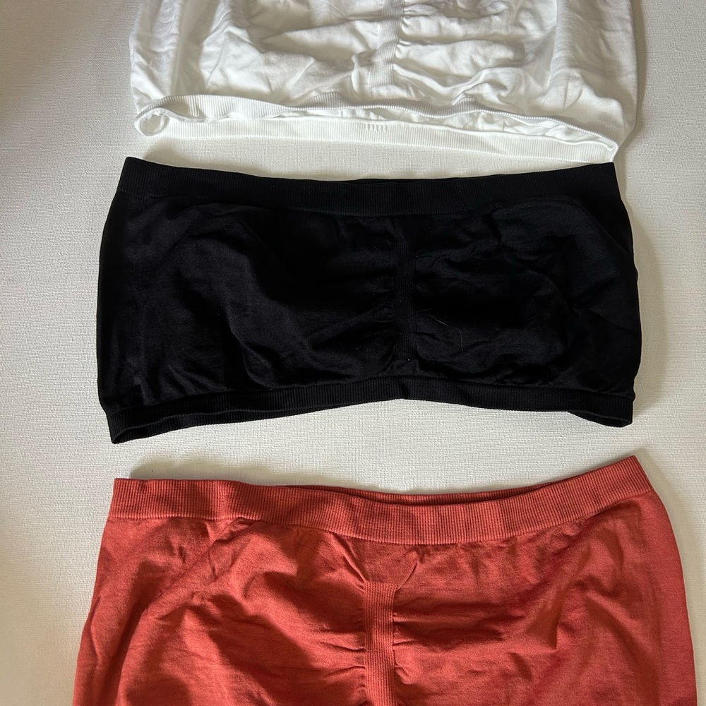 Elegant Black and Coral Bandeau Set